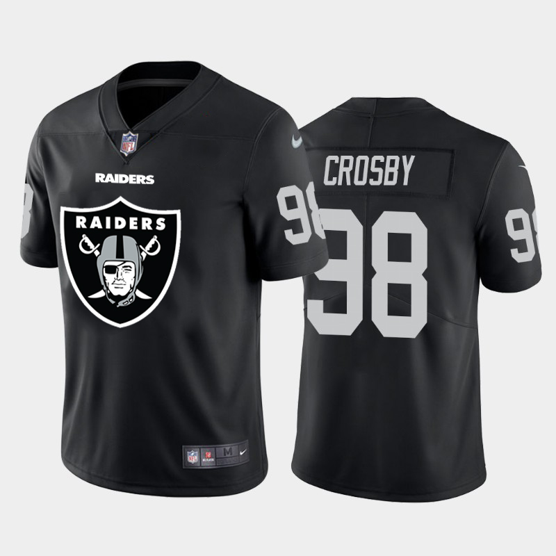 Men's Oakland Raiders #98 Maxx Crosby Black 2020 Team Big Logo Limited Stitched Jersey